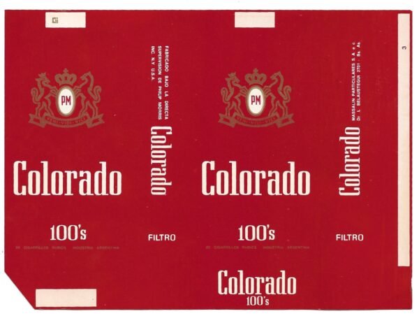 MARQUILLA COLORADO 20 CIGARRILLOS INDUSTRIA ARGENTINA SOFT