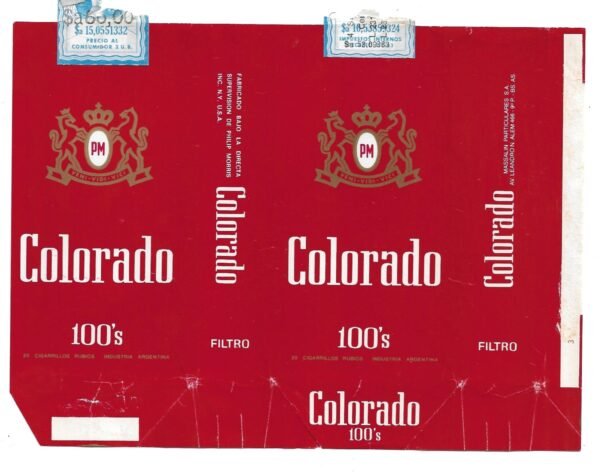 MARQUILLA COLORADO 20 CIGARRILLOS INDUSTRIA ARGENTINA SOFT