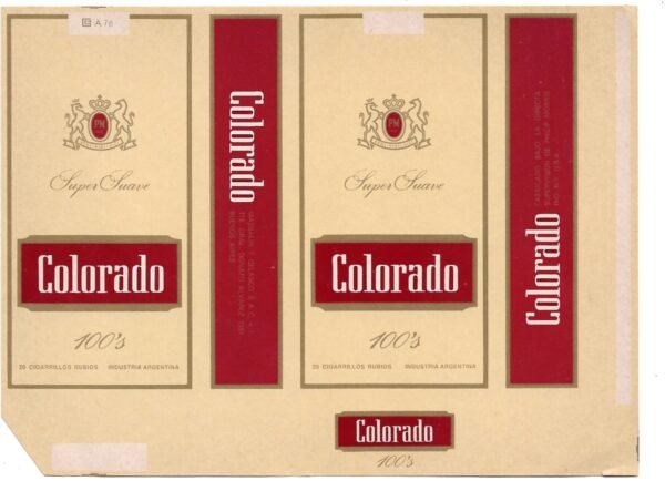 MARQUILLA COLORADO 20 CIGARRILLOS INDUSTRIA ARGENTINA SOFT