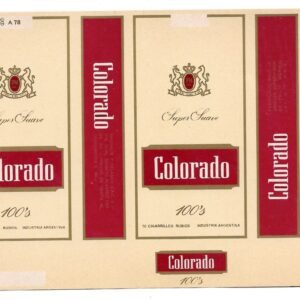 MARQUILLA COLORADO 20 CIGARRILLOS INDUSTRIA ARGENTINA SOFT