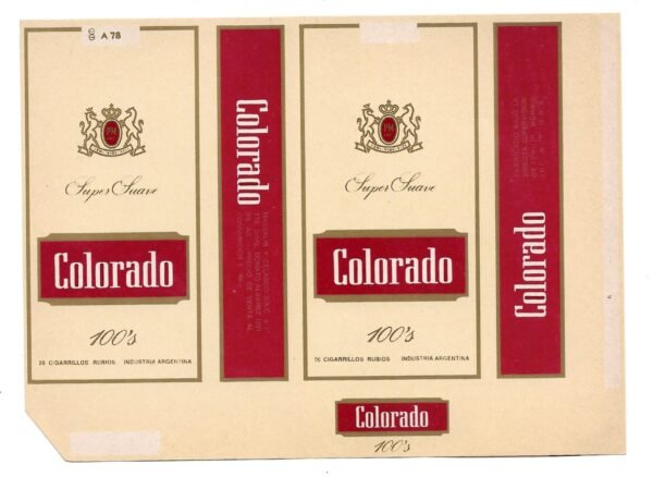 MARQUILLA COLORADO 20 CIGARRILLOS INDUSTRIA ARGENTINA SOFT