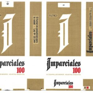 MARQUILLA IMPARCIALES 20 CIGARRILLOS INDUSTRIA ARGENTINA SOFT