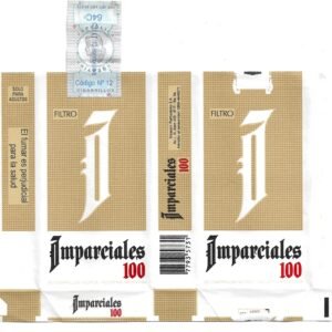 MARQUILLA IMPARCIALES 20 CIGARRILLOS INDUSTRIA ARGENTINA SOFT