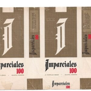 MARQUILLA IMPARCIALES 20 CIGARRILLOS INDUSTRIA ARGENTINA SOFT