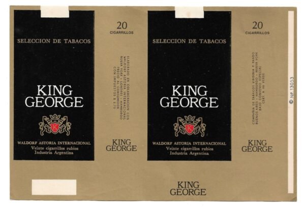 MARQUILLA KING GEORGE 20 CIGARRILLOS INDUSTRIA ARGENTINA SOFT