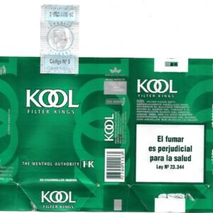 MARQUILLA KOOL 20 CIGARRILLOS INDUSTRIA ARGENTINA SOFT
