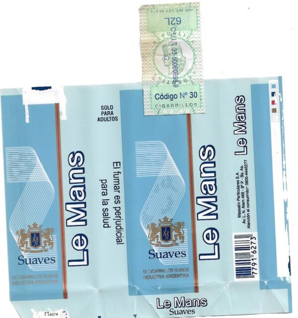 MARQUILLA LE MANS 10 CIGARRILLOS INDUSTRIA ARGENTINA SOFT