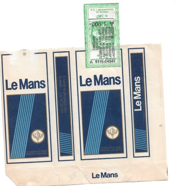 MARQUILLA LE MANS 10 CIGARRILLOS INDUSTRIA ARGENTINA SOFT
