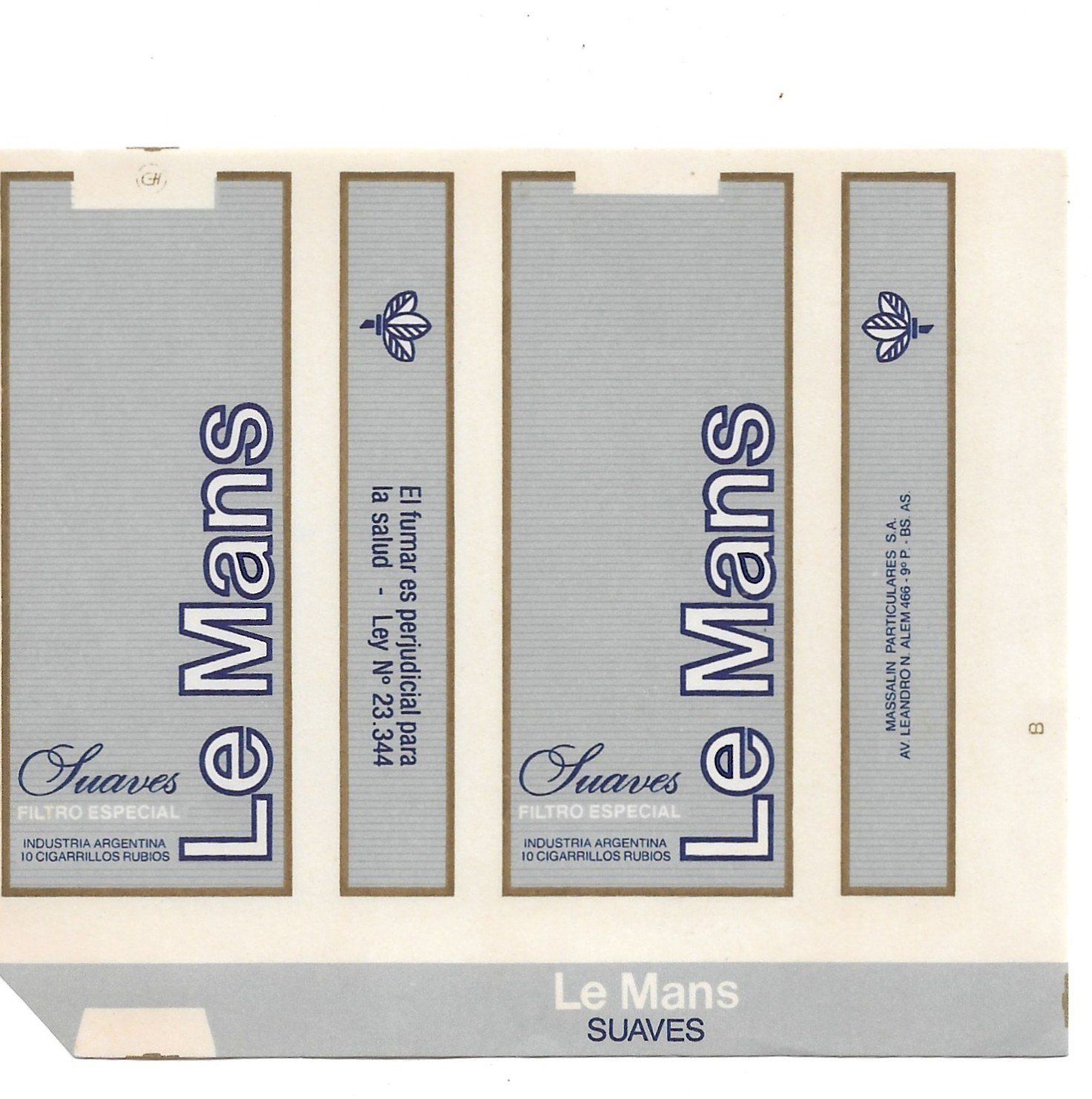MARQUILLA LE MANS 10 CIGARRILLOS INDUSTRIA ARGENTINA SOFT