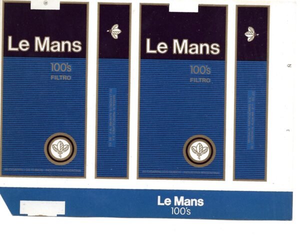 MARQUILLA LE MANS 20 CIGARRILLOS INDUSTRIA ARGENTINA SOFT