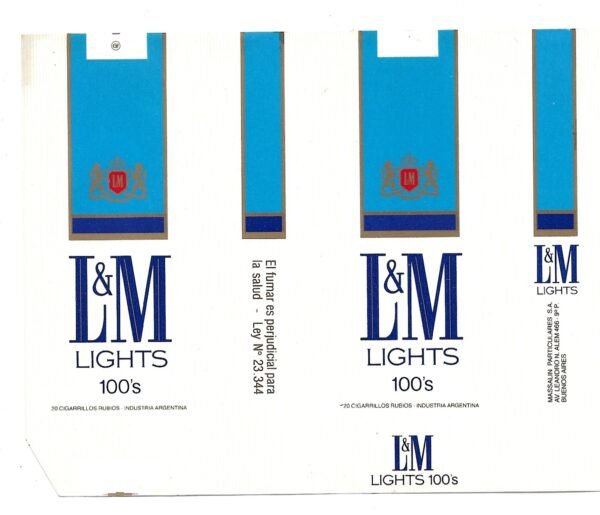 MARQUILLA L&M 20 CIGARRILLOS INDUSTRIA ARGENTINA SOFT