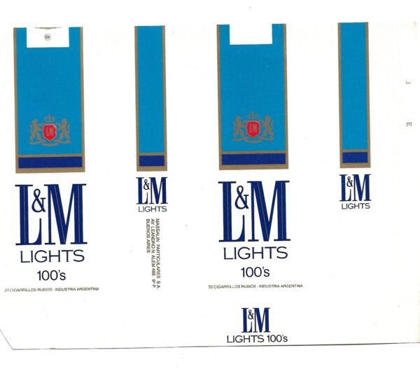MARQUILLA L&M 20 CIGARRILLOS INDUSTRIA ARGENTINA SOFT