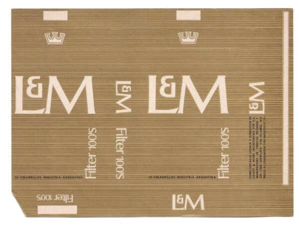 MARQUILLA L&M 20 CIGARRILLOS INDUSTRIA ARGENTINA SOFT