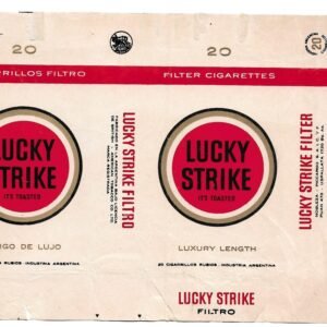 MARQUILLA LUCKY STRIKE 20 CIGARRILLOS INDUSTRIA ARGENTINA SOFT