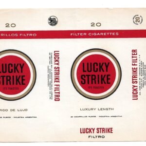 MARQUILLA LUCKY STRIKE 20 CIGARRILLOS INDUSTRIA ARGENTINA SOFT