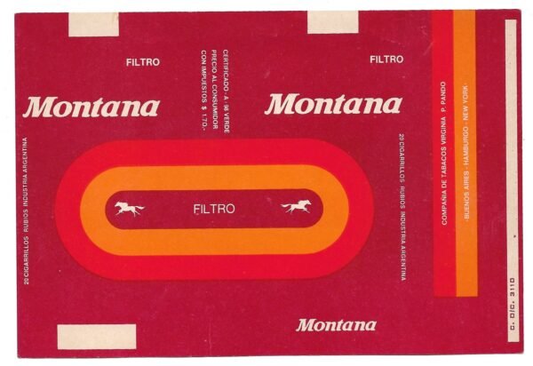 MARQUILLA MONTANA 20 CIGARRILLOS INDUSTRIA ARGENTINA SOFT