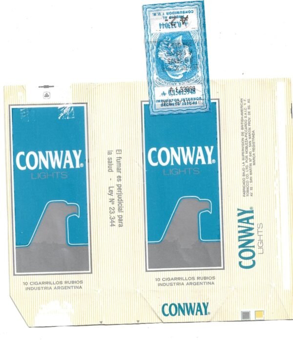 MARQUILLA CONWAY 10 CIGARRILLOS INDUSTRIA ARGENTINA SOFT