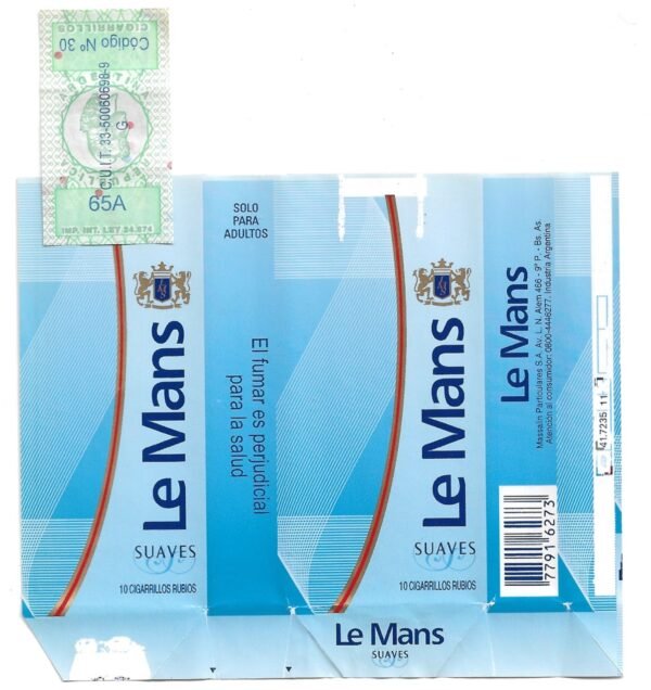 MARQUILLA LE MANS 10 CIGARRILLOS INDUSTRIA ARGENTINA SOFT