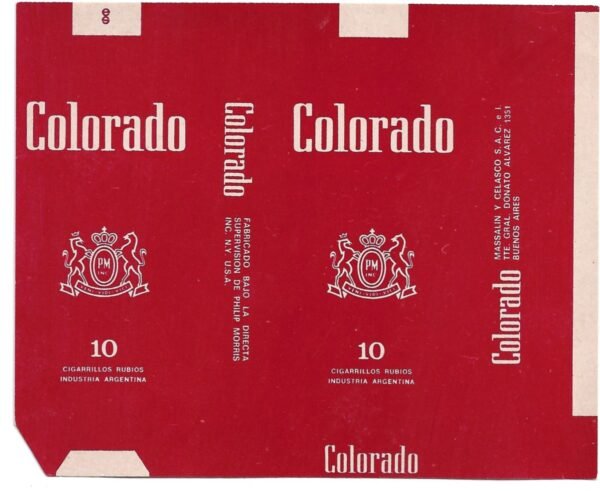 MARQUILLA COLORADO 10 CIGARRILLOS INDUSTRIA ARGENTINA SOFT