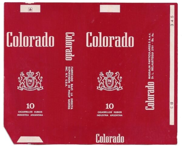 MARQUILLA COLORADO 10 CIGARRILLOS INDUSTRIA ARGENTINA SOFT