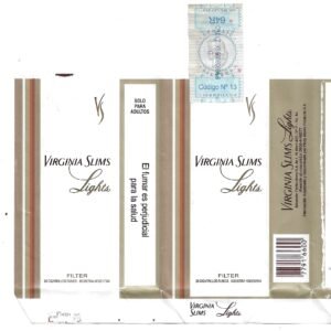 MARQUILLA VIRGINIA SLIMS 20 CIGARRILLOS INDUSTRIA ARGENTINA SOFT