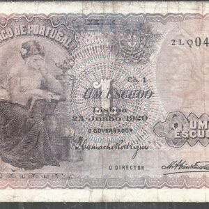 PORTUGAL 1 ESCUDO 1920 VF-