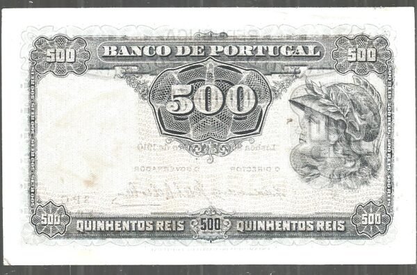 PORTUGAL 500 REIS PLATA 1910 VF+ - Imagen 2