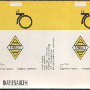 MARQUILLA IKA RENAULT 20 CIGARRILLOS INDUSTRIA ARGENTINA SOFT