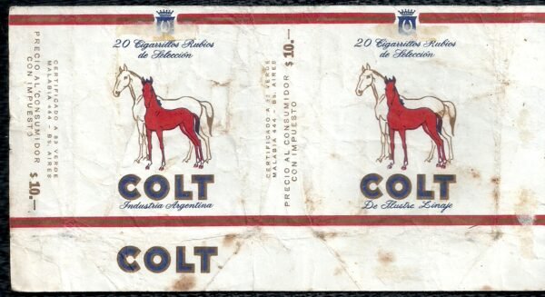 MARQUILLA COLT 20 CIGARRILLOS INDUSTRIA ARGENTINA SOFT