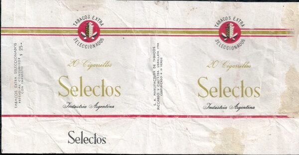 MARQUILLA SELECTOS 20 CIGARRILLOS INDUSTRIA ARGENTINA SOFT
