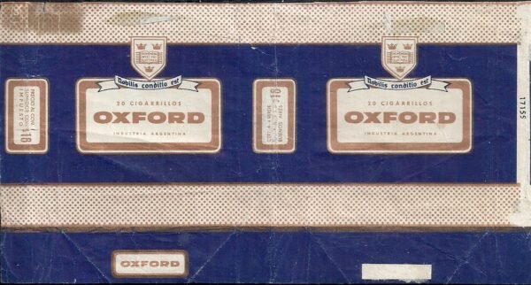 MARQUILLA OXFORD 20 CIGARRILLOS INDUSTRIA ARGENTINA SOFT