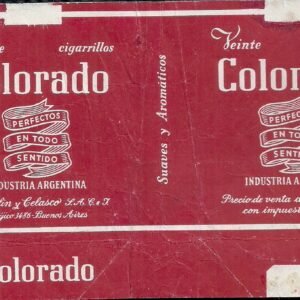 MARQUILLA COLORADO 20 CIGARRILLOS INDUSTRIA ARGENTINA SOFT