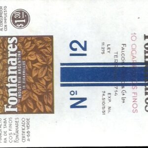 MARQUILLA FONTANARES 10 CIGARRILLOS INDUSTRIA ARGENTINA SOFT