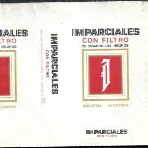MARQUILLA IMPARCIALES 20 CIGARRILLOS INDUSTRIA ARGENTINA SOFT