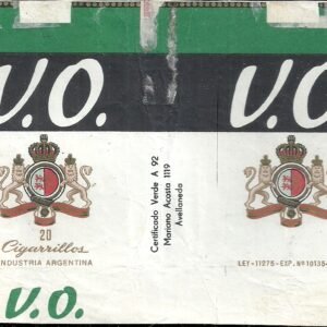 MARQUILLA V.O. 20 CIGARRILLOS INDUSTRIA ARGENTINA SOFT