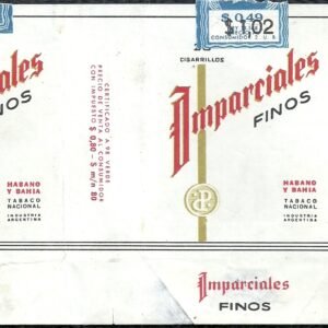 MARQUILLA IMPARCIALES 20 CIGARRILLOS INDUSTRIA ARGENTINA SOFT