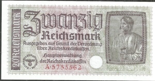 ALEMANIA 20 REICHMARK OCUPACION WWIII PR 139