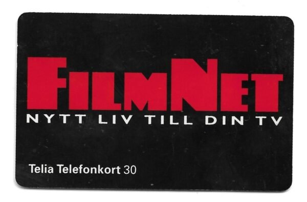 TARJETA TELEFONICA SUECIA 30 UNIDADES FILMNET 1994