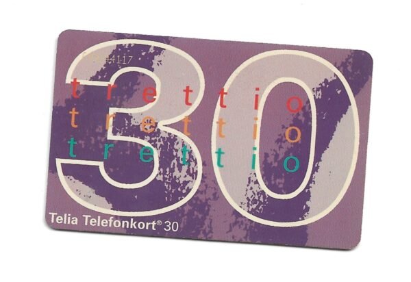 TARJETA TELEFONICA SUECIA 30 UNIDADES TRETTIO 1994