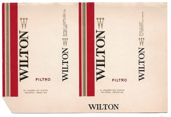 MARQUILLA WILTON 20 CIGARRILLOS INDUSTRIA ARGENTINA SOFT