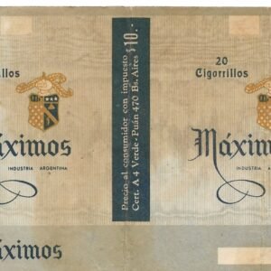 MARQUILLA MÁXIMOS 20 CIGARRILLOS INDUSTRIA ARGENTINA SOFT
