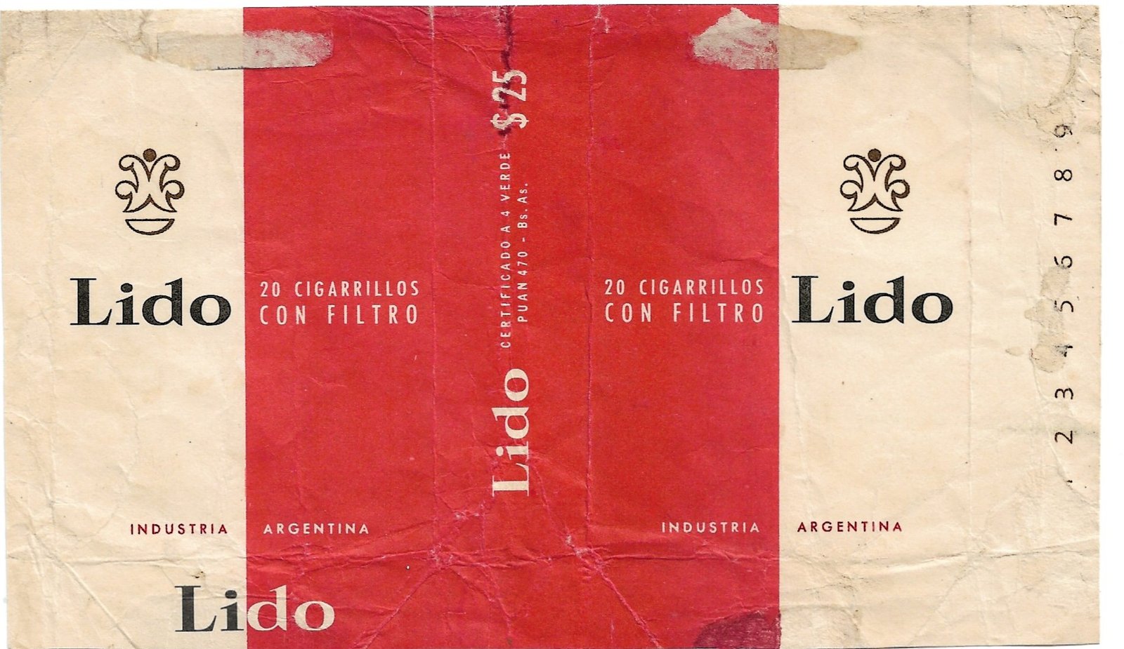 MARQUILLA LIDO 20 CIGARRILLOS INDUSTRIA ARGENTINA SOFT