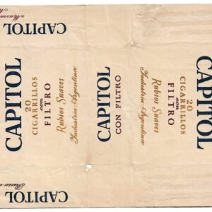 MARQUILLA CAPITOL 20 CIGARRILLOS INDUSTRIA ARGENTINA SOFT