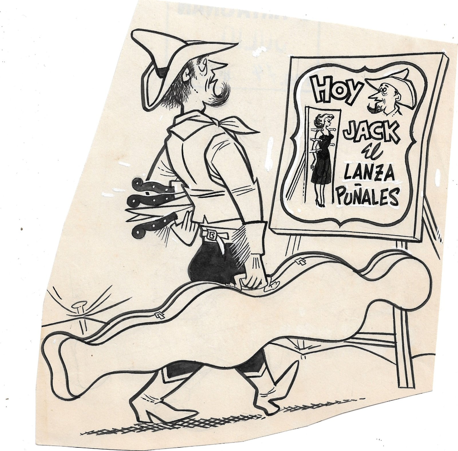 CARICATURA CHISTE ORIGINAL REVISTA DARTAGNAN