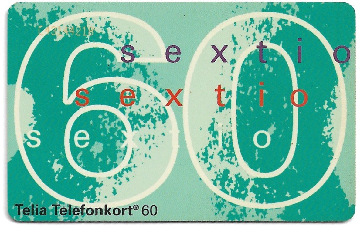 TARJETA TELEFONICA SUECIA 60 UNIDADES SEXTIO 1994