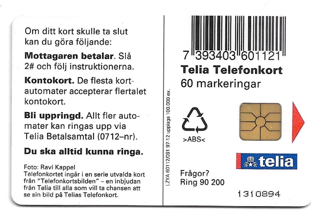 TARJETA TELEFONICA SUECIA 60 UNIDADES PAISAJE 1997