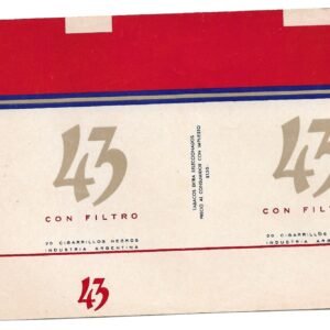MARQUILLA 43 20 CIGARRILLOS INDUSTRIA ARGENTINA SOFT