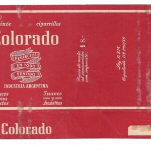 MARQUILLA COLORADO 20 CIGARRILLOS INDUSTRIA ARGENTINA SOFT