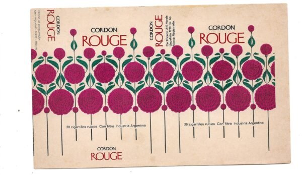 MARQUILLA CORDON ROUGE 20 CIGARRILLOS INDUSTRIA ARGENTINA SOFT