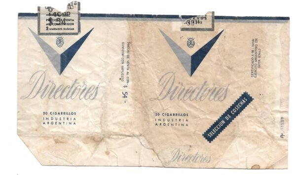 MARQUILLA DIRECTORES 20 CIGARRILLOS INDUSTRIA ARGENTINA SOFT